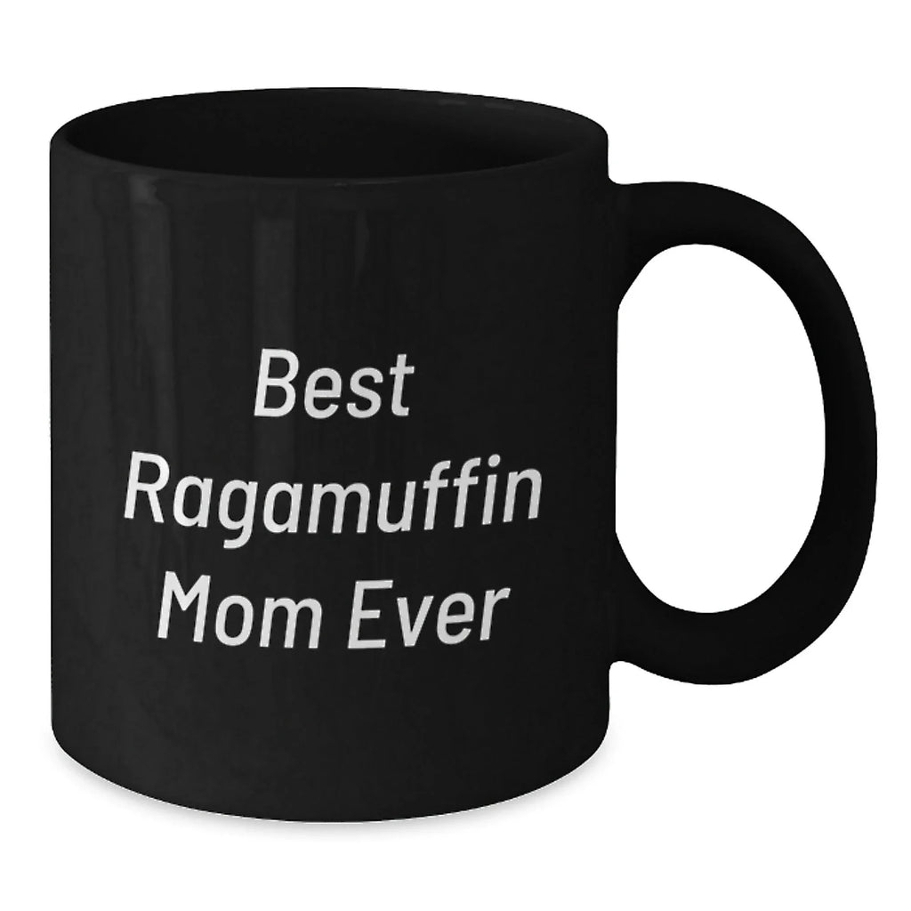 Funny Ragamuffin Cat Gifts for Mom Valentine's Black Coffee Mug with Best Ragamuffin Mom Ever Quote Gifts from Friends and Family