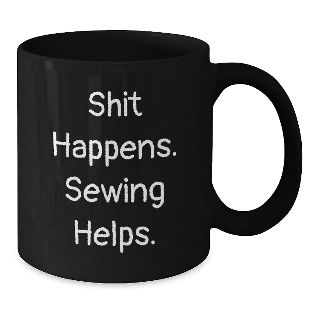 Funny Sewing Gifts for Men Women Friends Family Birthday Sewing Enthusiasts Black Coffee Mugs from Husband Dad