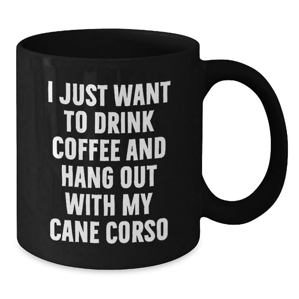 Funny Cane Corso Dog Lover Gifts from Friends for Valentine's Unique Gifts for Him or Her Black Coffee Mug
