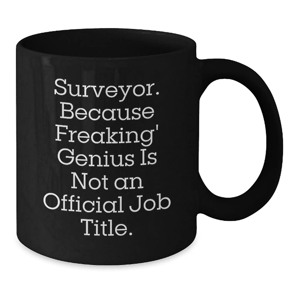 Funny Surveyor Gifts for Him, Black Coffee Mug, Perfect Birthday Unique Gifts from Friends and Family - Additional
