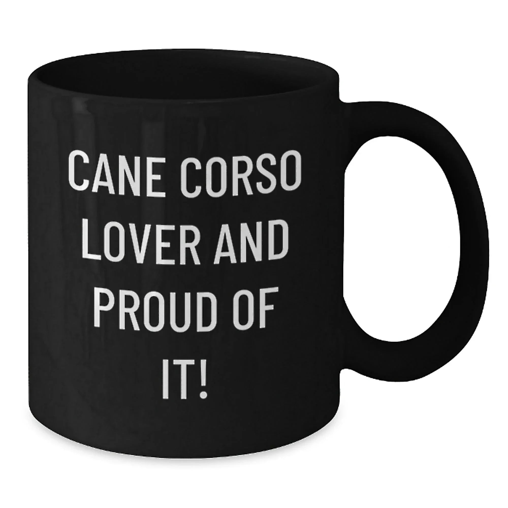 Cane Corso Dog Lovers Funny Valentines Black Coffee Mug
