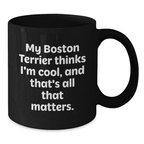 Funny Boston Terrier Dog Gifts from Friends, Black Coffee Mug for Boston Terrier Dog Lovers, Birthday Unique Gifts - Additional