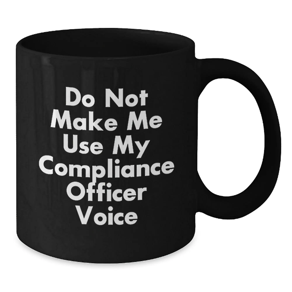 Compliance Officer Black Coffee Mug for Her Birthday Gift Present - Additional