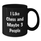 Funny Chess Gifts for Chess Players, Black Coffee Mugs, Christmas Unique Gifts from Friends