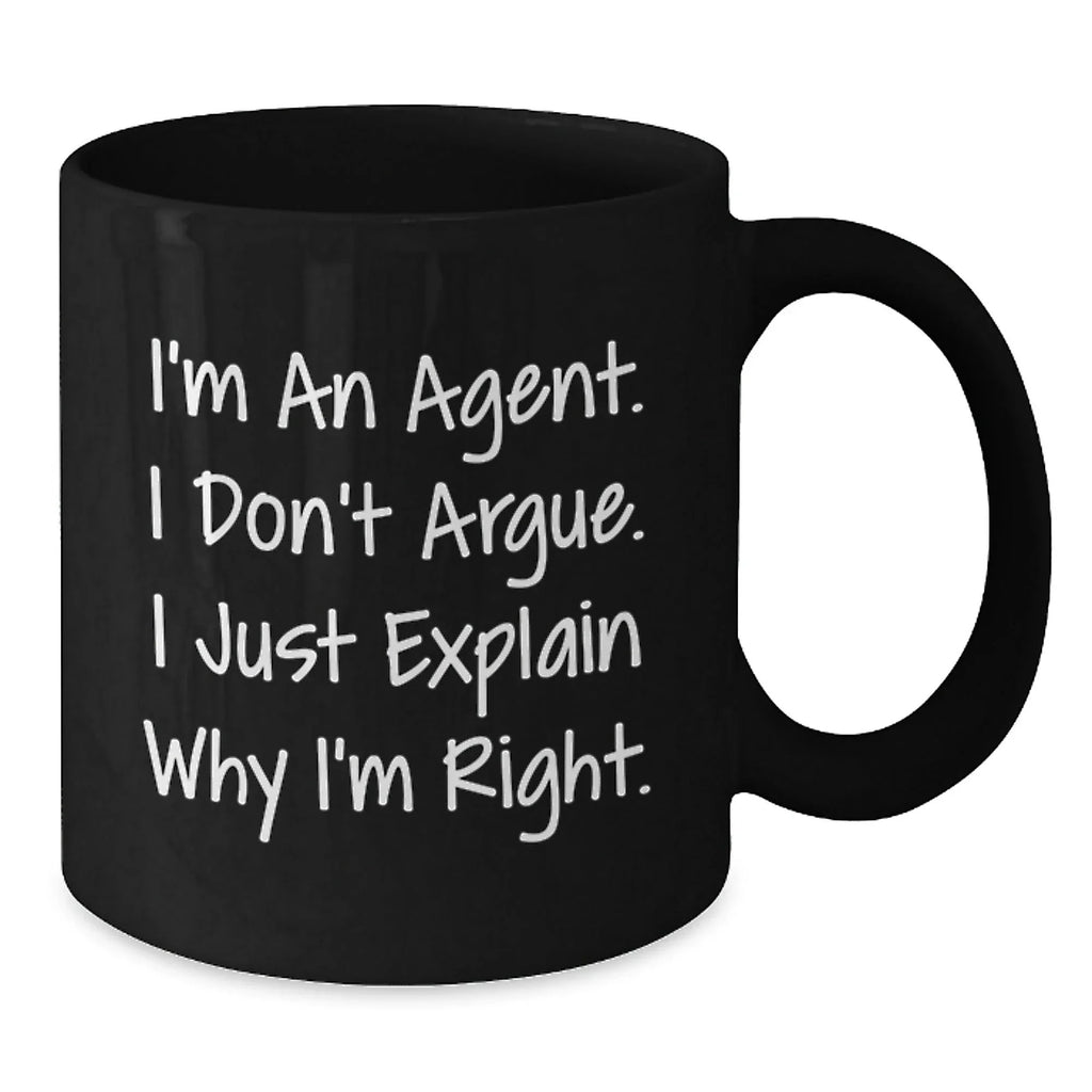 Gifts from Friends to Co-workers - Agent Inspired Funny Coffee Mugs, Black Coffee Mug for Agent, Perfect Christmas Unique Gifts