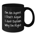 Gifts from Friends to Co-workers - Agent Inspired Funny Coffee Mugs, Black Coffee Mug for Agent, Perfect Christmas Unique Gifts