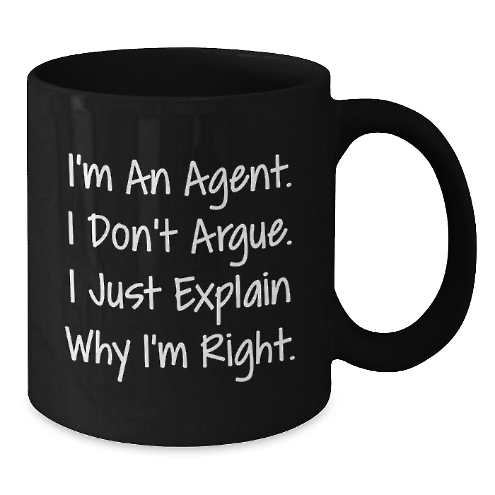 Gifts from Friends to Co-workers - Agent Inspired Funny Coffee Mugs, Black Coffee Mug for Agent, Perfect Christmas Unique Gifts