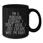 Funny Personal Assistant Gifts from Men, Gifts for Personal Assistant, Unique Black Coffee Mug, Mother's Day Unique Gifts - Additional