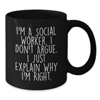 Social Worker Keepsake Black Coffee Mug Birthday Gift for Him - Additional