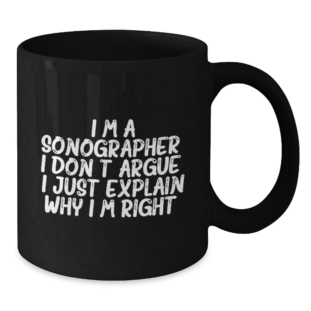 Sonographer Keepsake Premium Black Coffee Mug for Him Birthday Gift - Additional