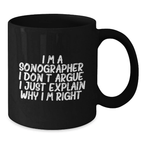 Sonographer Keepsake Premium Black Coffee Mug for Him Birthday Gift - Additional