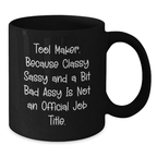 Birthday Gift for Her Tool Maker Black Coffee Mug Elegant Present - Additional