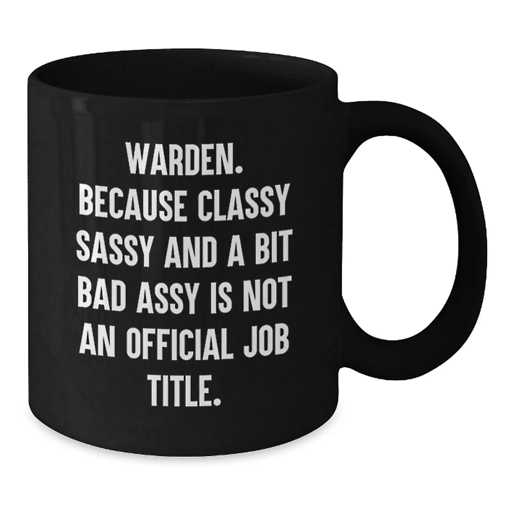 Warden Keepsake Black Coffee Mug for Him Birthday Gift - Additional