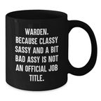 Warden Keepsake Black Coffee Mug for Him Birthday Gift - Additional