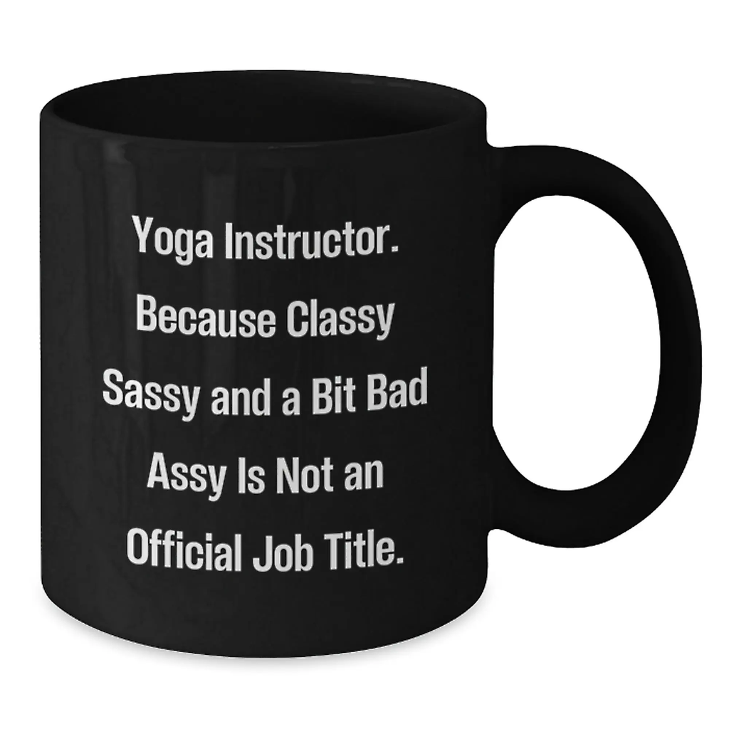 Birthday Gift for Her Yoga Instructor Black Coffee Mug Present - Additional