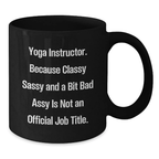 Birthday Gift for Her Yoga Instructor Black Coffee Mug Present - Additional
