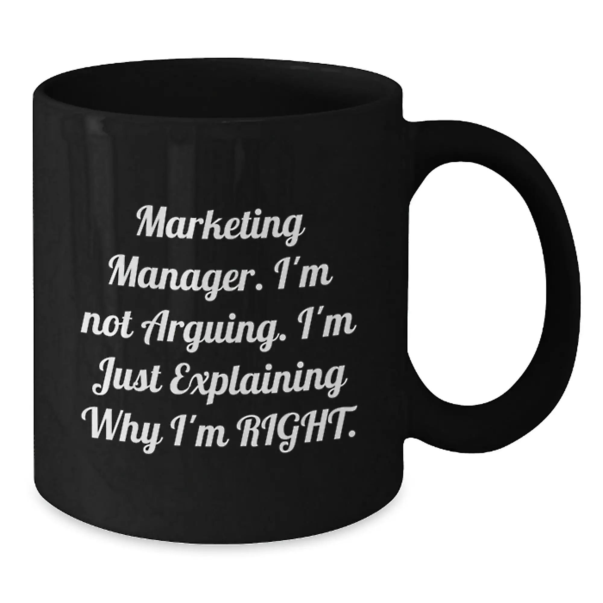 Marketing Manager Black Coffee Mug Idea for Coworkers Birthday Gift - Additional