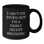 Funny Gifts from Friends to Mechanic Men, Black Coffee Mug for Mechanic Enthusiasts, Mechanic Humor Christmas Unique Gifts
