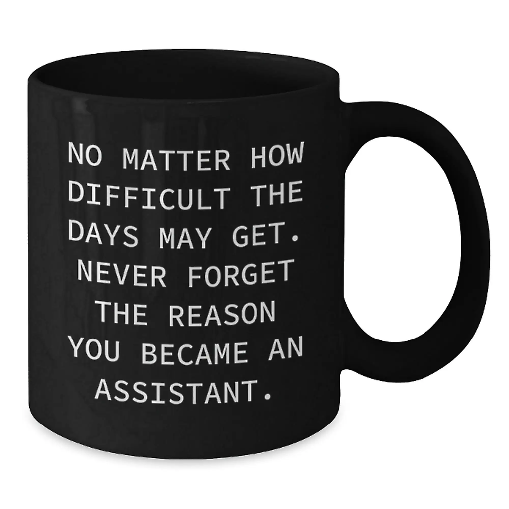 Funny Assistant Gifts, Black Coffee Mug, Gifts from Family, for Assistant, Never Forget Reason - Additional