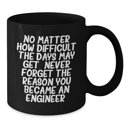 Funny Engineer Gifts for Him - Merry Christmas Unique Black Coffee Mug with Inspirational Quote - Gifts from Men to Colleagues - Additional