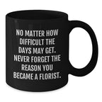 Florist Christmas Unique Gifts from Friends to Family - Funny Inspirational Quote Black Coffee Mug