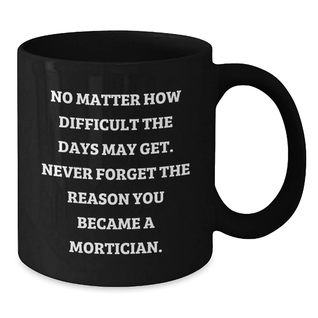 Gifts from Friends for Mortician Graduation Unique Inspirational Black Coffee Mugs - Never Forget The Reason - Additional