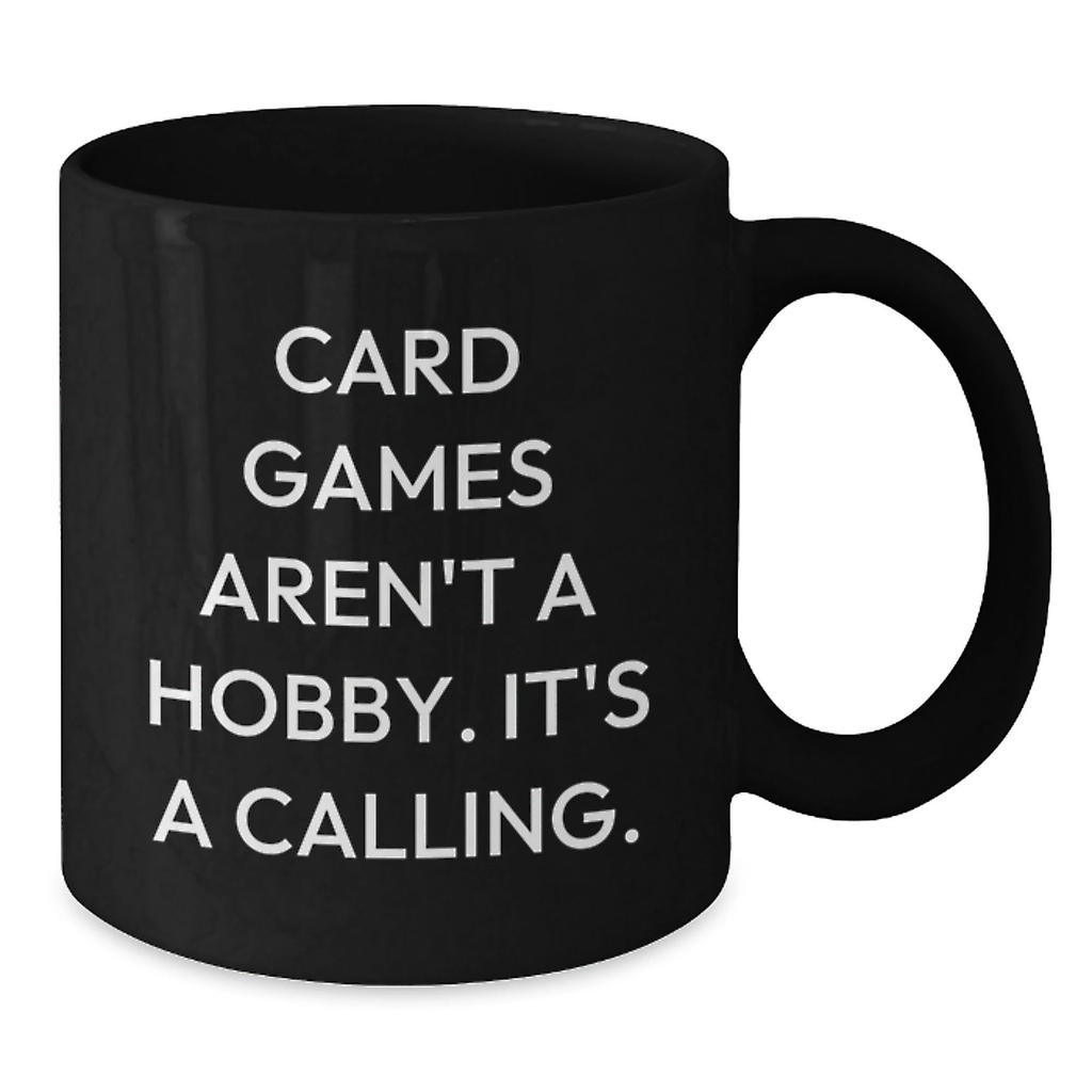 Funny Card Games Enthusiast Gifts from Friends for Card Games Lovers Black Coffee Mug Christmas Unique Presents