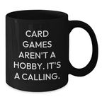 Funny Card Games Enthusiast Gifts from Friends for Card Games Lovers Black Coffee Mug Christmas Unique Presents