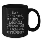 Funny Detective Black Coffee Mug Gifts from Friends and Family for Christmas Unique Presents for Him Her