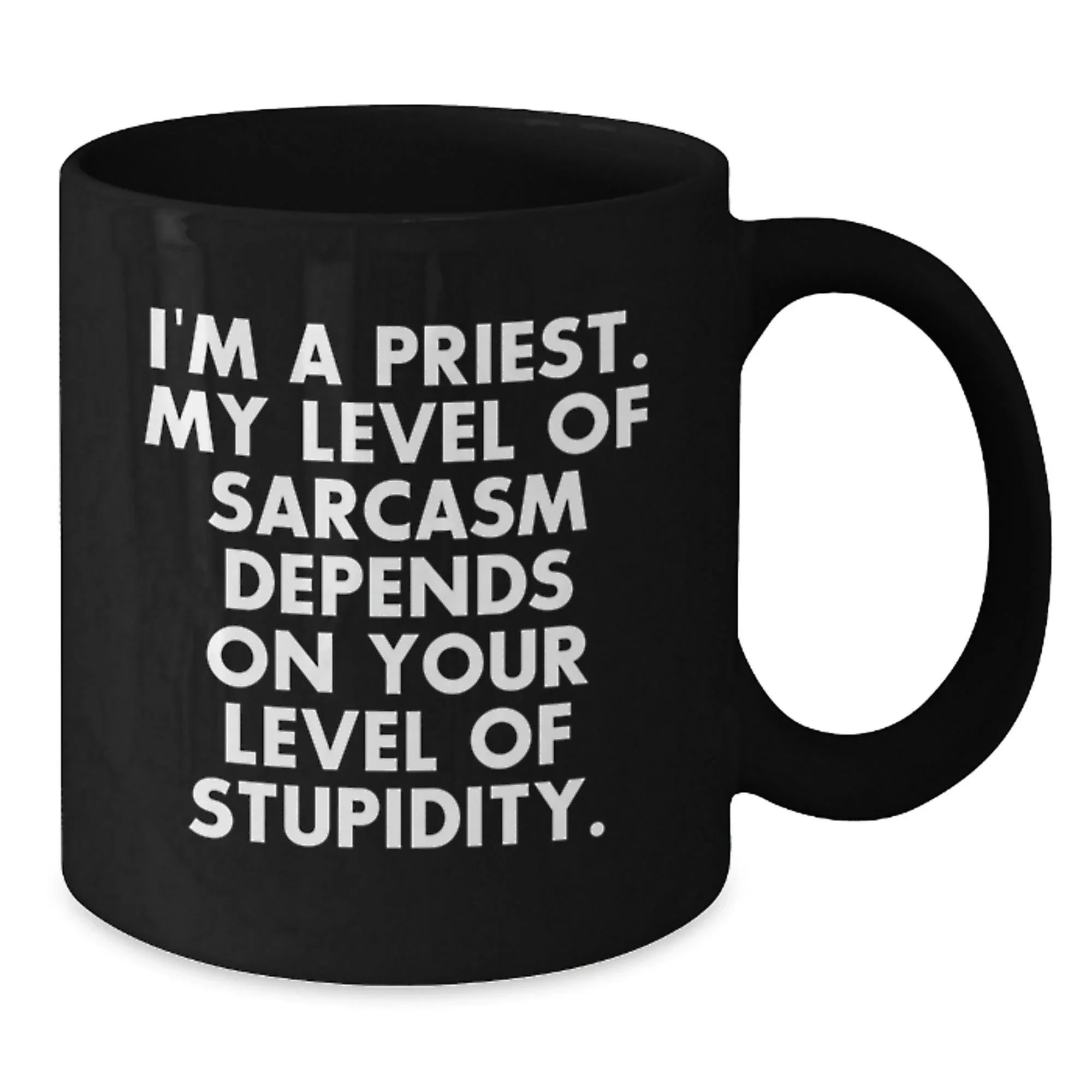 Funny Priest Gifts for Men, Priest Black Coffee Mug, I'm A Priest, Humorous Christmas Unique Gifts from Friends to Priest