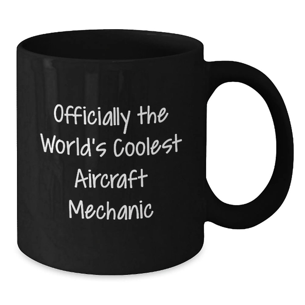 Funny Aircraft Mechanic Black Coffee Mug Gifts from Friends for Men Graduation Unique - Additional