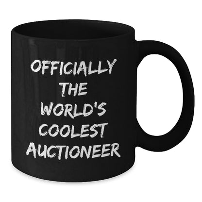 Funny Officially The Worlds Coolest Auctioneer Gifts from Men for Family Black Coffee Mug Christmas Unique - Additional