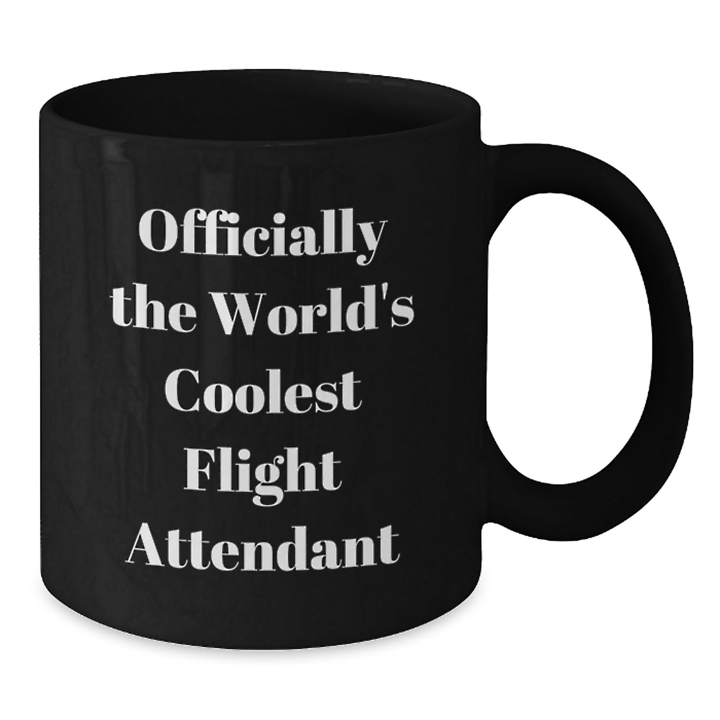 Funny Flight Attendant Gifts for Men from Friends - Black Coffee Mug Officially The World's Coolest Flight Attendant Christmas Unique - Additional