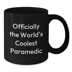 Funny Rescue Worker Gifts for Men from Family, 'Officially The World's Coolest Rescue Worker' Black Coffee Mug for Christmas