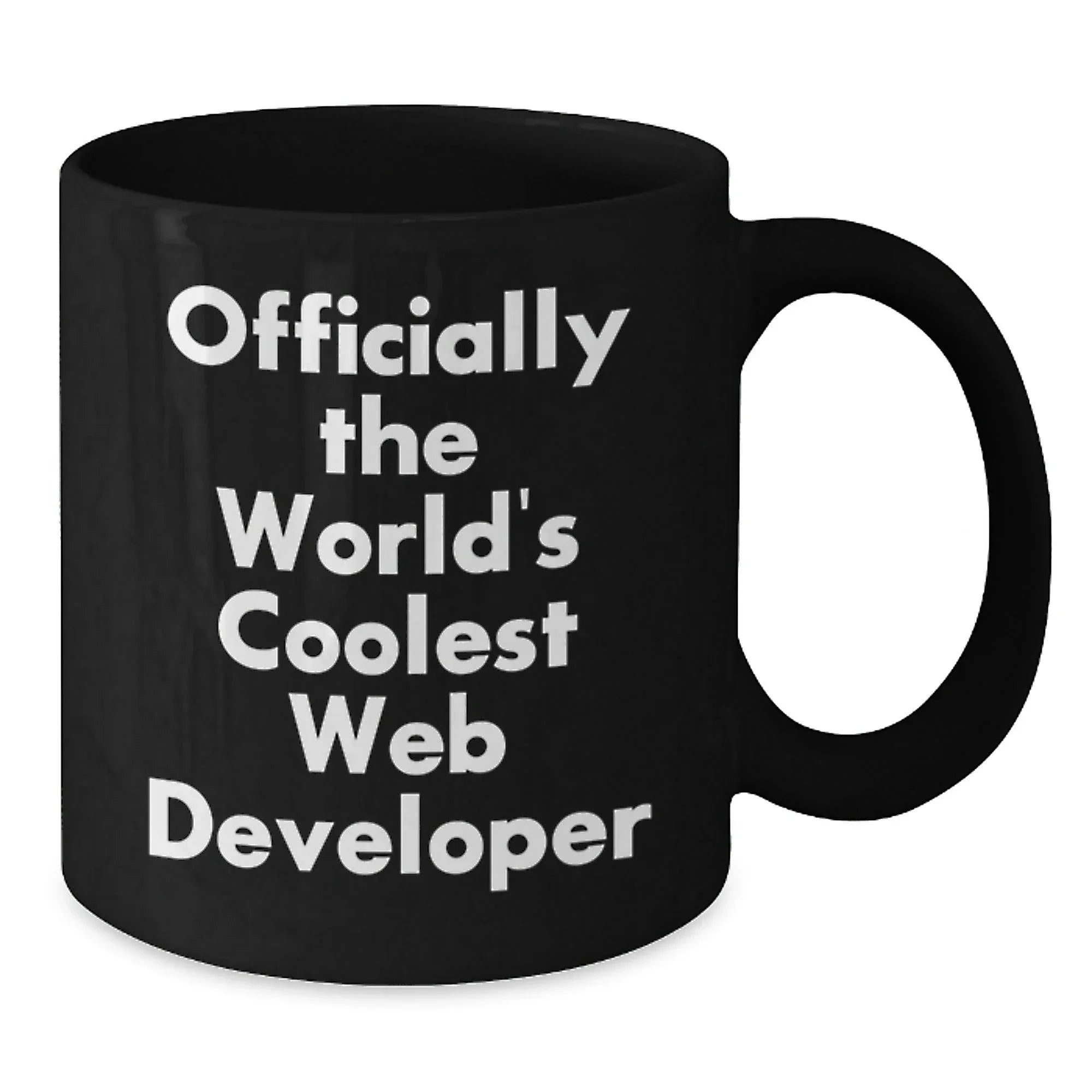 Funny Gifts from Web Developer Friends for Men - Officially The World's Coolest Web Developer - Black Coffee Mug, Christmas Unique Gifts