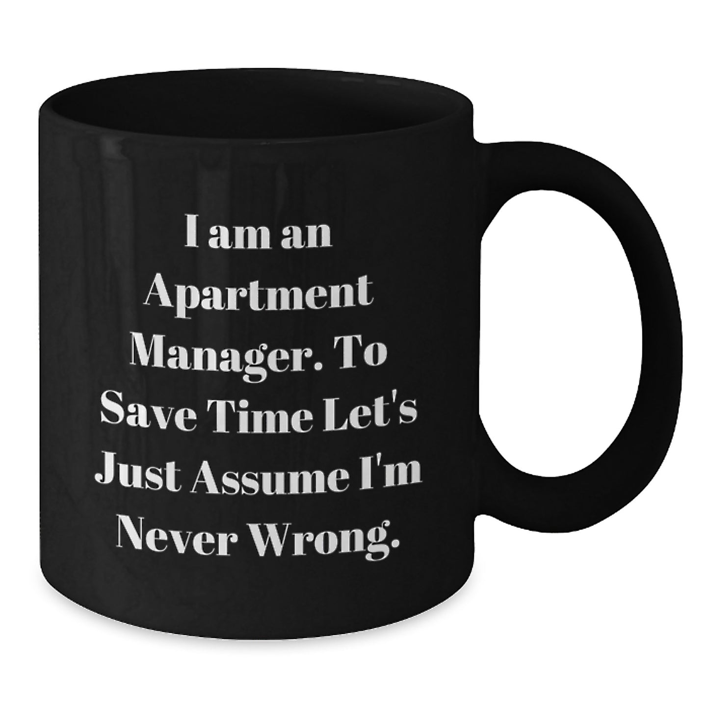 Funny Gifts from Friends for Apartment Manager - Black Coffee Mug with Christmas Unique Gifts - Additional