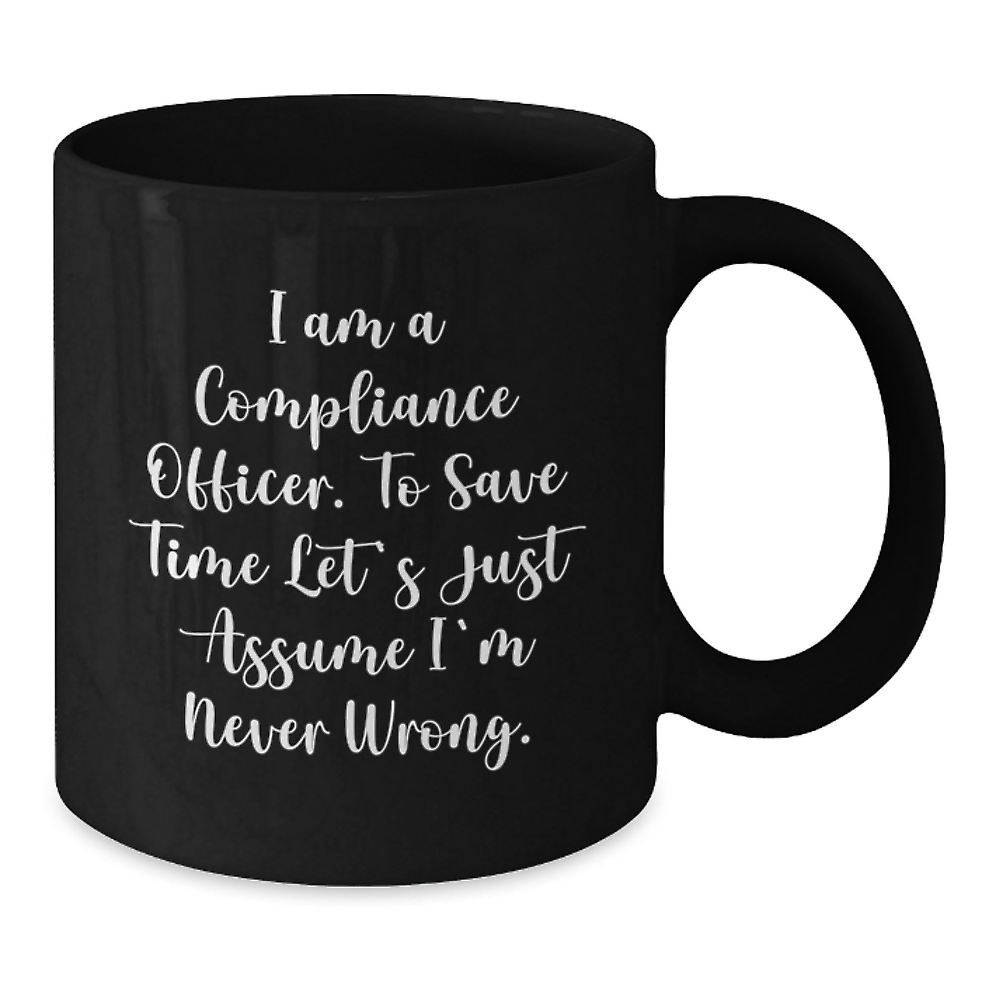 Funny Compliance Officer Gifts from Friends for Men and Women Black Coffee Mug Christmas Unique Presents - Additional