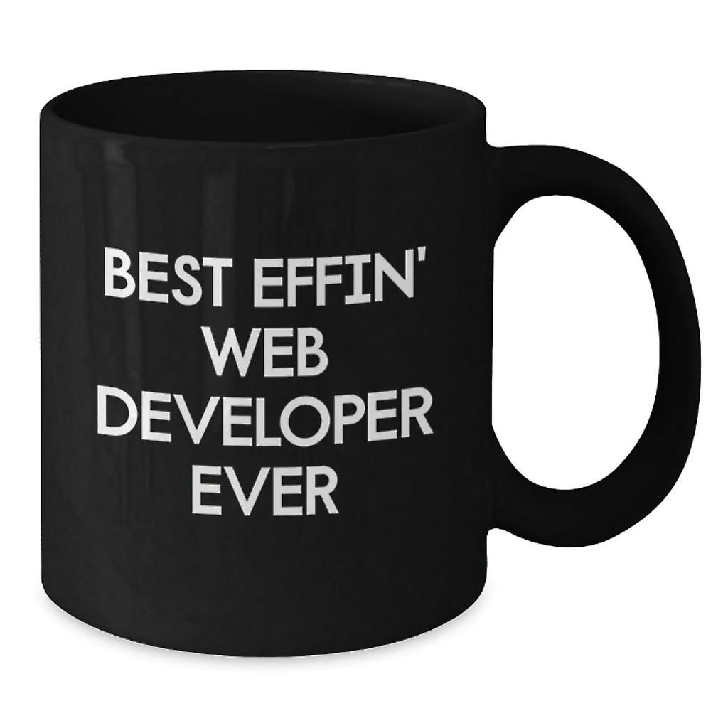 Funny Web Developer Gifts for Men from Coworkers - Best Effin' Web Developer Ever Black Coffee Mugs, Christmas Unique Presents for Web Developer Friends