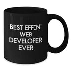 Funny Web Developer Gifts for Men from Coworkers - Best Effin' Web Developer Ever Black Coffee Mugs, Christmas Unique Presents for Web Developer Friends