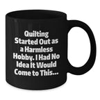 Quilting Gifts for Men, Funny Black Coffee Mug, Graduation Unique Gifts from Family