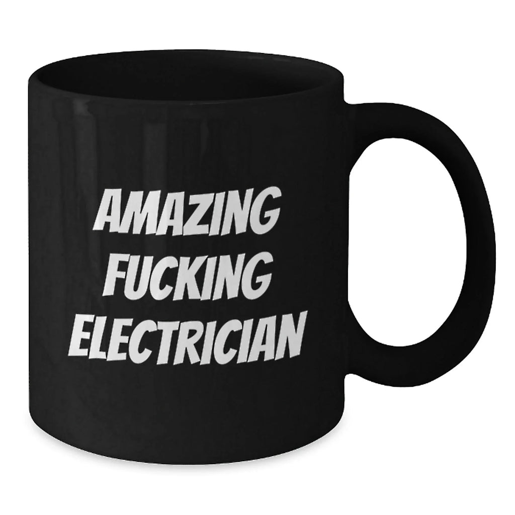 Funny Electrician Gifts from Men, Unique Black Coffee Mugs for Electrician Friends, Christmas Unique