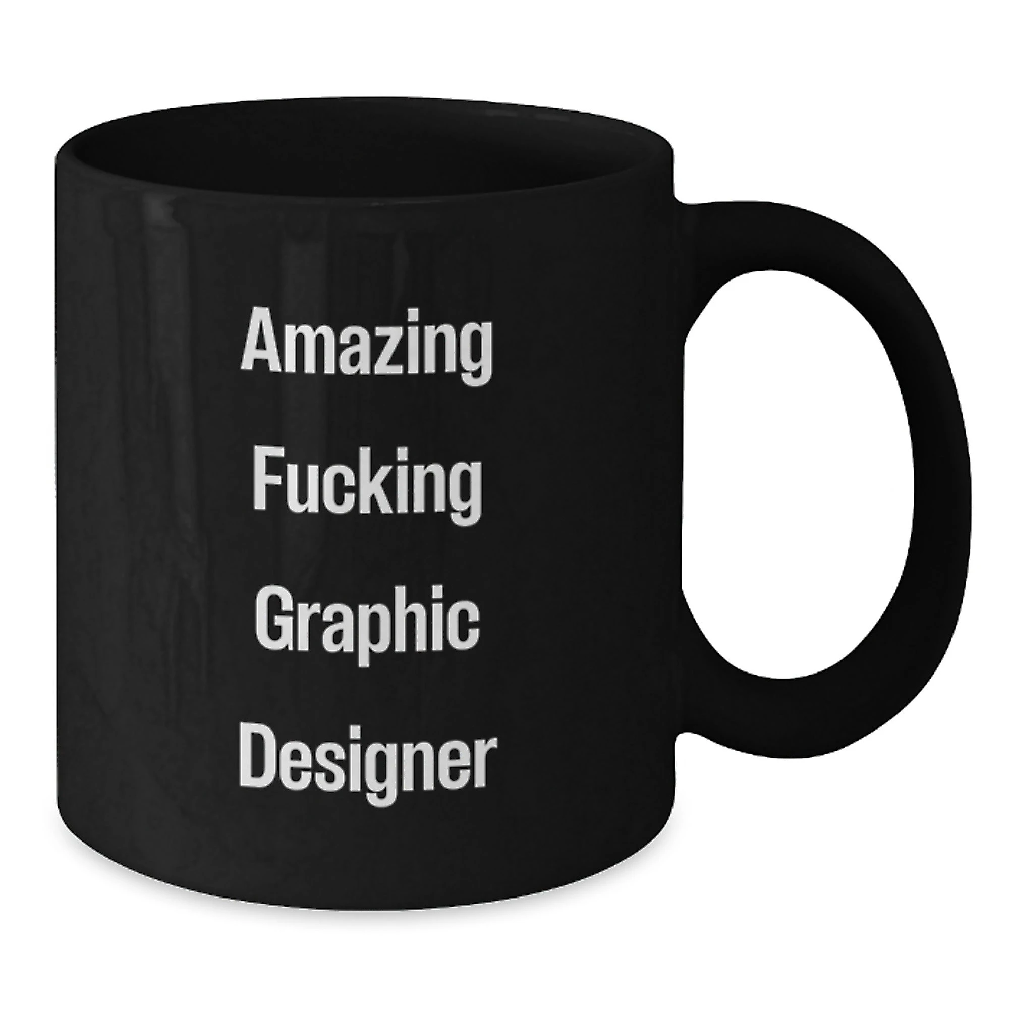 Funny Graphic Designer Gifts from Men to Women Coworkers, Amazing F--king Graphic Designer Black Coffee Mug, Unique Christmas Unique Gifts