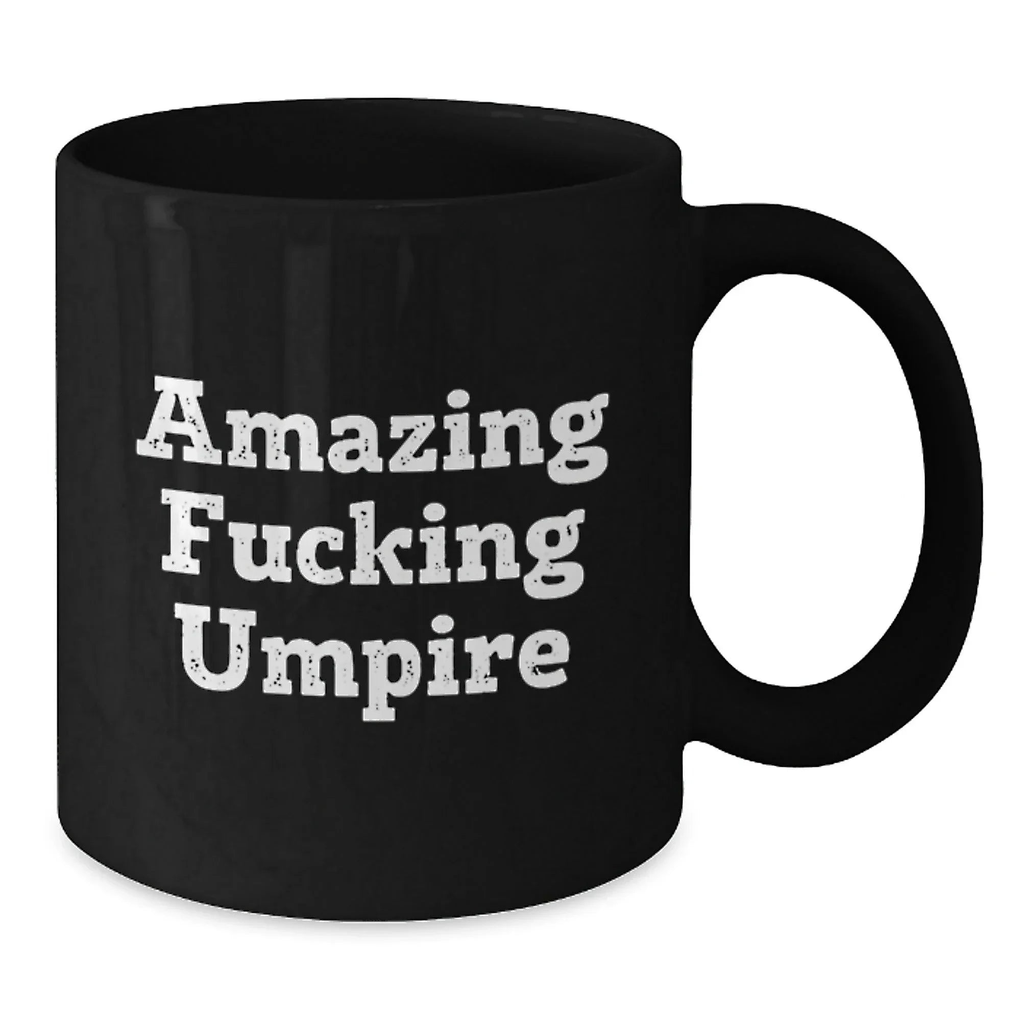 Funny Umpire Gifts for Men - 'Amazing F--king Umpire' Black Coffee Mug, 11oz or 15oz, Christmas Unique Gifts from Friends to Lovers of Baseball