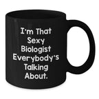 Funny Biologist Gifts from Friends for Biologist Lover Black Coffee Mug, Unique Christmas Unique Gifts from Family for Biologist