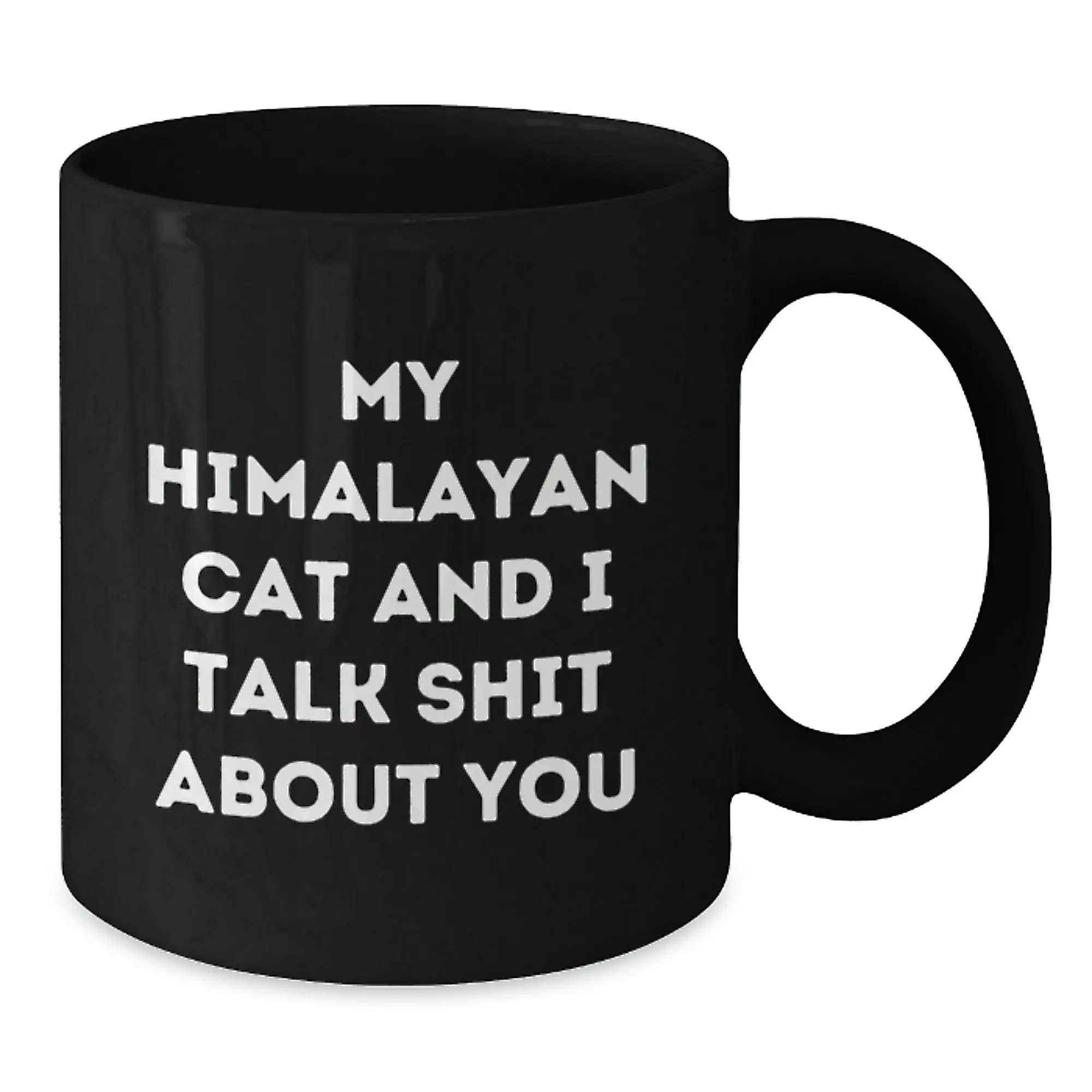 Himalayan Cat Lover Funny Gifts from Men to Women, Unique Black Coffee Mug for Graduation, My Himalayan Cat And I Talk Shit About You - Additional