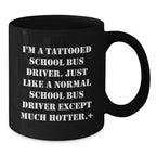 Funny School Bus Driver Gifts for Men, Unique Black Coffee Mugs from Friends, School Bus Driver Christmas Unique Gifts