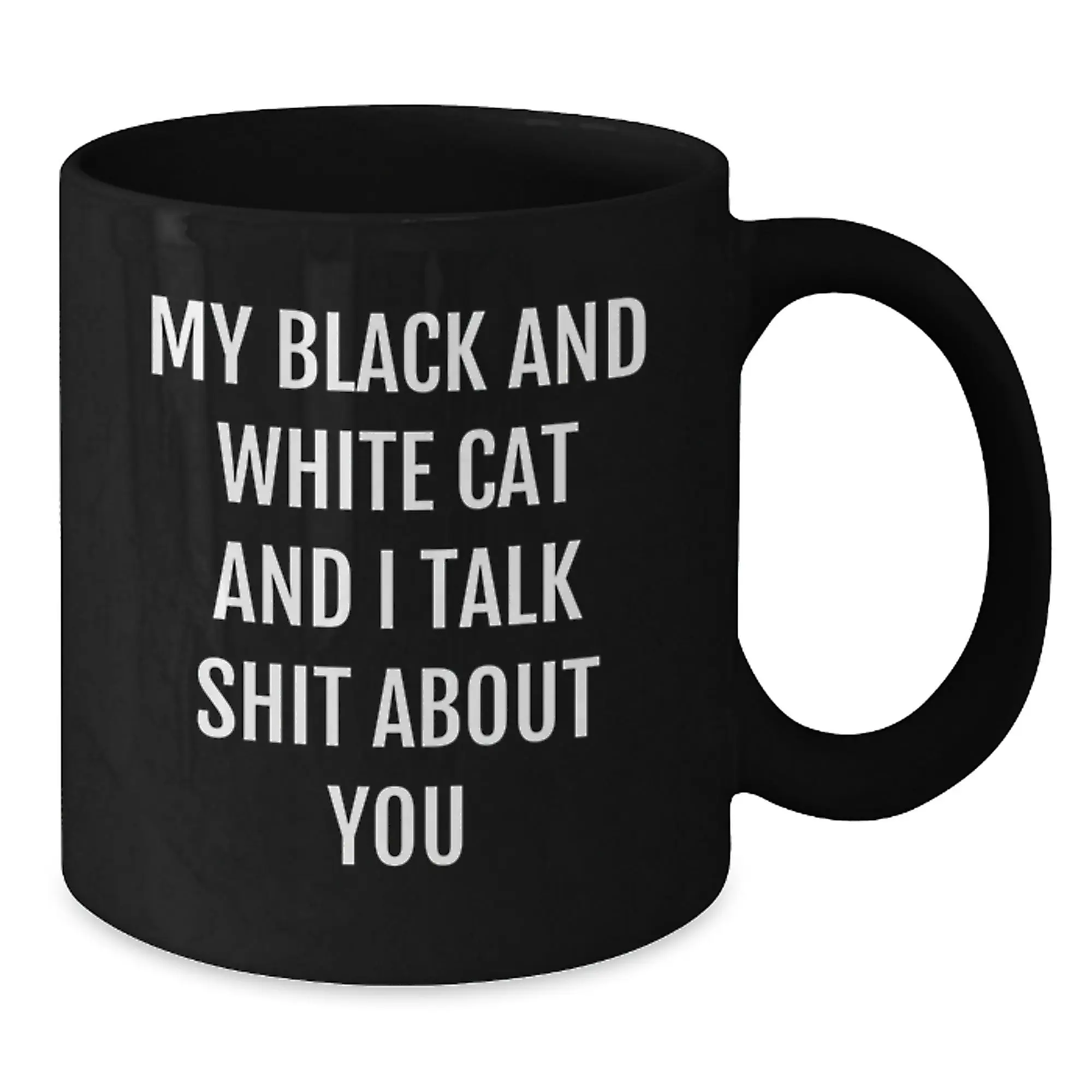 Funny Black and White Cat Gifts for Men, Women, Friends, Coworkers, Family, Black Coffee Mug Graduation Unique Ideas from Men, Women, Friends, Coworkers, Family - Additional