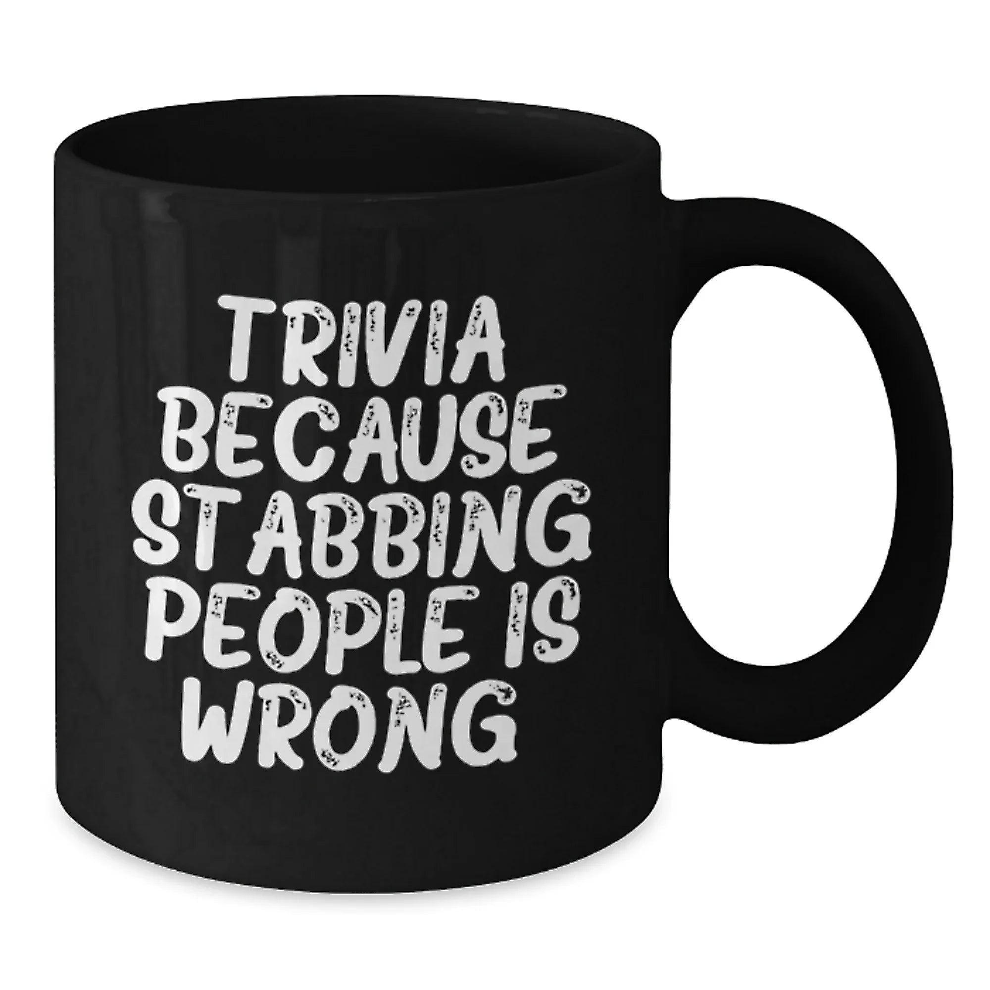 Trivia Lovers' Funny Gifts from Friends for Birthday, Black Coffee Mug with Quirky Quote