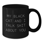 Unique Black Cat Black Coffee Mugs Funny Gifts from Family for Black Cat Lovers, Graduation Unique Gifts for Men, Women, Friends, Coworkers - Additional