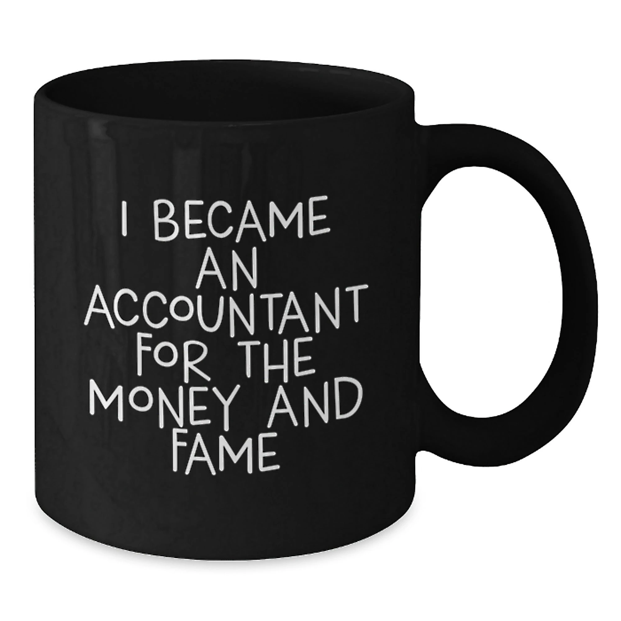 Funny Accountant Gifts for Men, Unique Black Coffee Mug, I Became An Accountant For The Money And Fame, Gifts from Men to Accountant Friends